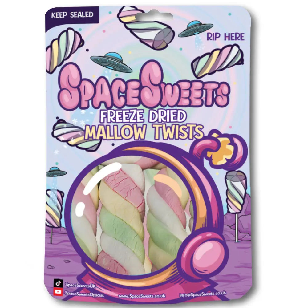 Freeze Dried Marshmallow Twists Retail Pack (Case 12 - RRP £4.99)