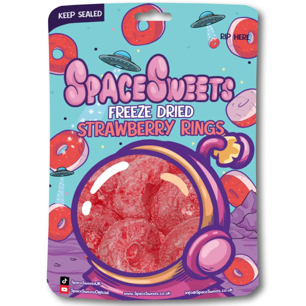 Freeze Dried Strawberry Rings Retail Pack (Case 12 - RRP £4.99)