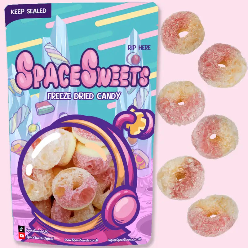 Freeze Dried Mini Peach Rings (Case 12 - RRP £4.99)